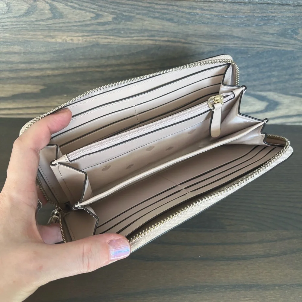 Kate Spade Metallic Gold Zip-Around Wallet